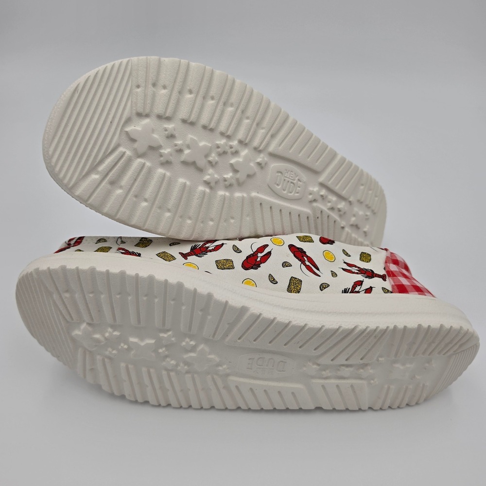 Hey Dude Wendy Crawfish Boil White Multi Canvas Slip On Shoes Womens W7, NWOB - Picture 7 of 8
